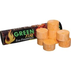 Green Fire Fire Starter 8 Orange Units Clean Burning Bio-Degradable Non-Toxic