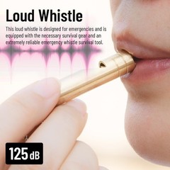 2PCS Brass Survival Whistles, 125dB Loud Emergency Whistle, Safety Whistle wi…