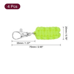 4pcs Paracord Zipper Pulls, Paracord Lanyard Keychain for Backpacks, Light Green
