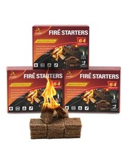 Natural Fire Starter Squares – 192 Odourless Cubes for Campfire, BBQ, Fireplace,