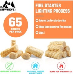 65-Piece Fire Starter Kit – Odorless Sticks for Safe Cooking & Grilling