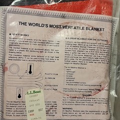 Vtg All-Weather Waterproof Outdoor Survival Blanket – Red/Silver.