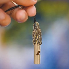 2 Pcs Copper Emergency Whistle Keychain Portable Camping Whistle for Outdoor …