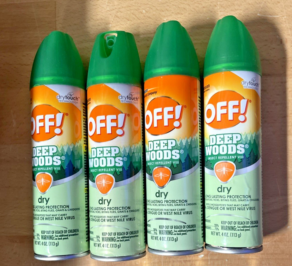 4-PACK OFF! Deep Woods Insect Repellent VIII Dry, 4 fl oz