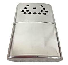 Vintage Orbex Jon-E Standard Hand Warmer Made in USA Chrome Pocket Heater Pouch