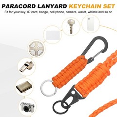 4Pcs Heavy Duty Braided Lanyard for Outdoor Activities, Orange