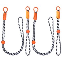 2Set Heavy Duty Paracord Keychain Lanyard for Keys , Black White/Orange