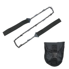 Heavy Duty Portable Pocket 24in Hand Chain Saw + Pouch For Camping and Survival