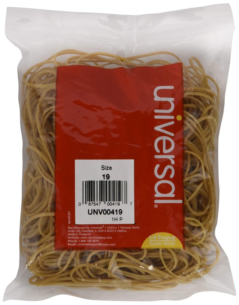 Rubber Bands, Size 19, 0.04″ Gauge, Beige, 4 oz Box, 310/Pack Beige