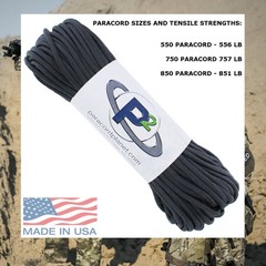 Paracord Planet 850 US Government Certified Paracord 10′, 25′, 50′, 100′, 250…