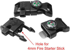 Paracord Buckle with Whistle Compass, Side Release Plastic Buckles for Paracord