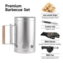 Charcoal Chimney Starter Great for Fireplace, BBQ, Fire Pits, Barbecues, Chim…