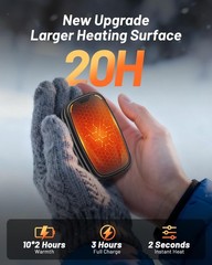 Hand Warmers Rechargeable 2 Pack, 3-Settings Small, Black
