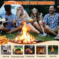 50 Pack All-Natural Fire Starters – Non-Toxic, Odor-Free, Long Burn for Camping,