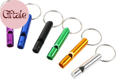 6 Pcs Emergency Whistle with Key Chain, Aluminum Extra Loud Safety Survival Whis