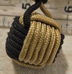 275 Paracord Dice Core Decorative Monkey’s Fist 4-1/2 Inches Long, Key Fob/Chain
