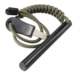 4 Inch Survival Ferrocerium Drilled Flint Fire Starter, Ferro Rod Kit with