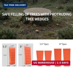 Skyward 4-Pack Orange Spiked Logging Wedges, ABS Plastic (5.5″ & 8″) | Tree-Cutt