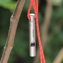 Titanium Emergency Whistle with Lanyard Outdoor Camping Exploring Portable Loud