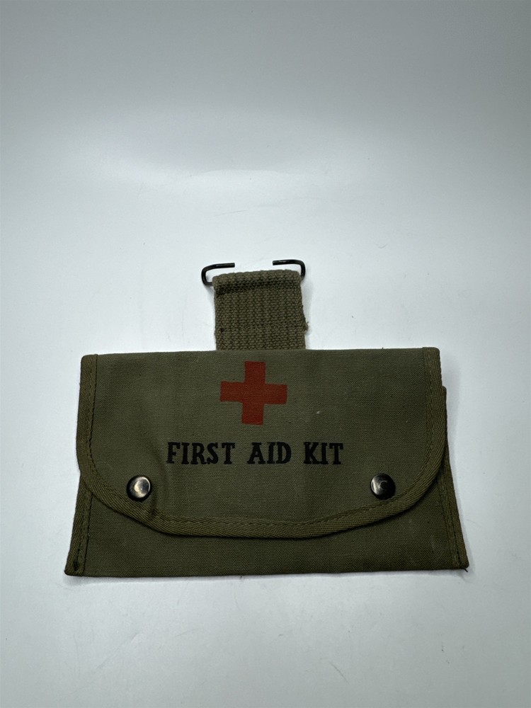 Kiffe Green Canvas First Aid Kit Bag Japan Made Army Military Style