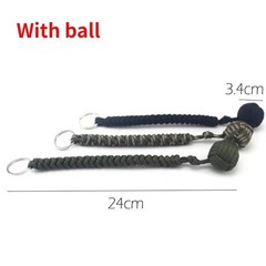 Paracord Keychain Steel Ball Outdoor Survival Camping EDC Lanyard Tool