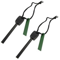 2X Outdoor Survival Magnesium Flint Stone Fire Starter Emergency Lighter Green