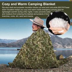 Tactical Army Woodland Water Repellent Quilted Blanket Camping Shooting Hunting