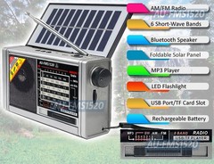 Premium Emergency Radio Bluetooth Speaker MP3 Player Emergency Light Solar Panel