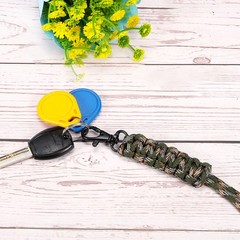 20″ Paracord Lanyard Braided Lanyard Necklace Keychain Badge Lanyard Grey Camo