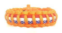 DAVE’S ULTIMATE SURVIVAL PARCORD BRACELET_HUNTER ORANGE w/ STARS & STRIPES