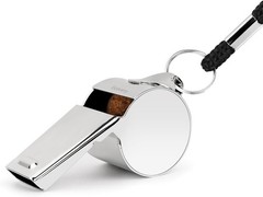 Metal Referee Coach Sports Whistle Extra Loud Whistle with Black Lanyard for Sch