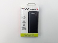 Zippo Black HeatBank 3 Rechargeable Hand Warmer Power Bank Cell Phone Charger