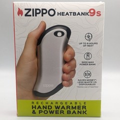 New Zippo Heatbank 9s Rechargeable Hand Warmer & Power Bank Up to 9 Hours Heat