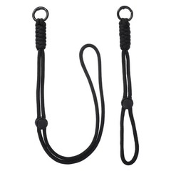1Set Heavy Duty Paracord Keychain Lanyard for Keys , Black