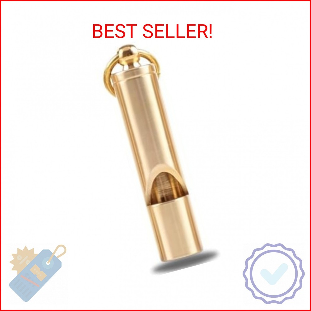 Loudest Brass Whistle — The Original 2-Inch Premium Emergency Whistle 125db+ One
