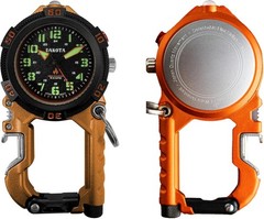 Flint Clip-On Survival Watch – Outdoor Tool W/ Flint Fire Starter LED Flashlight