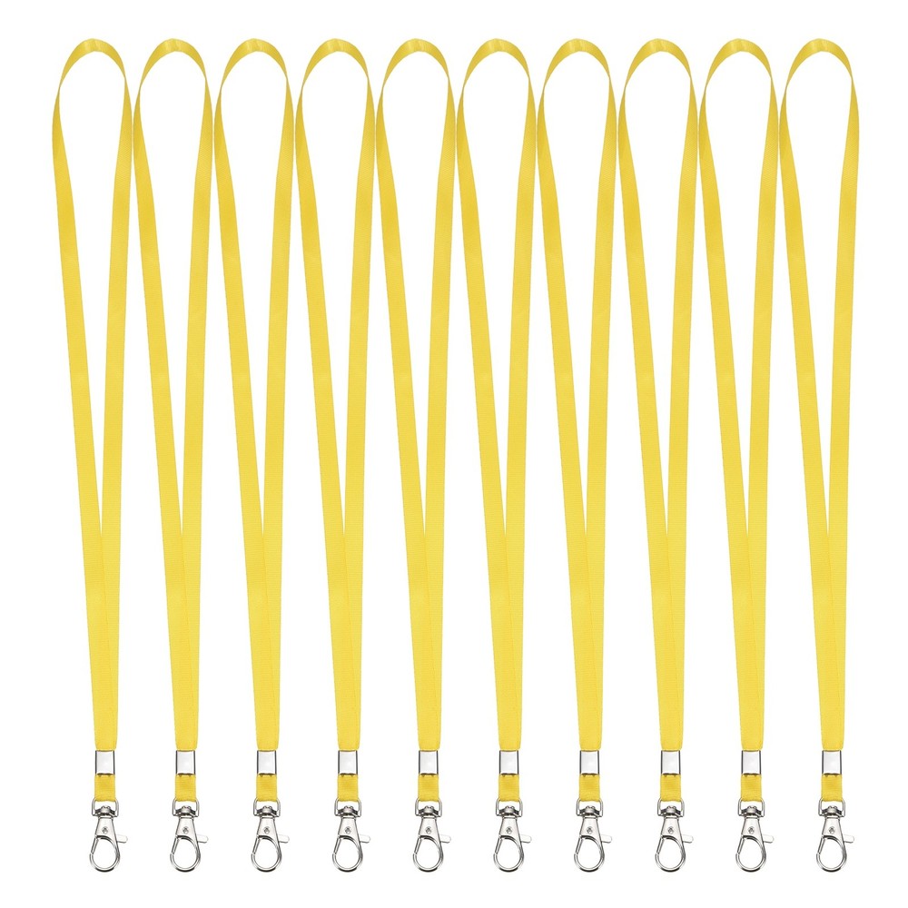 For 10 Pieces 16.9″ Polyester Laces with Office Carabiner, Yellow