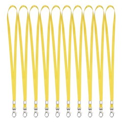 For 10 Pieces 16.9″ Polyester Laces with Office Carabiner, Yellow