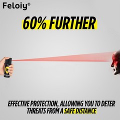 1 Bottle Feloiy Pepper Spray Maximum Strength 2oz 16 ft Black Self Defense