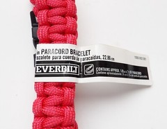 SET OF 2 Everbilt 9″ Paracord Emergency Survival Bracelets Solid Red NWT