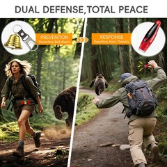 Electronic Air Horn and Bear Bells for Hiking Safety Gear Camping