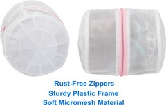 Simple Houseware Premium Bra Lingerie Wash Bags – 3 Pack 3 Bags, white