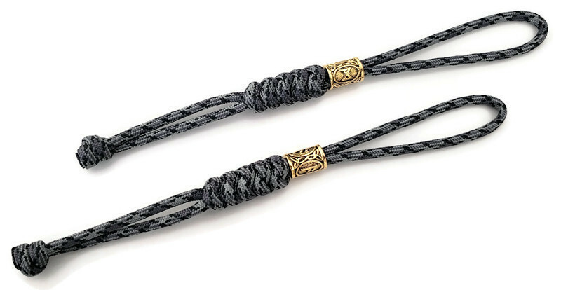 Paracord Lanyard/Keychain 550 (Titanium) Nordic Runes – 2 Variations (2 Pack)