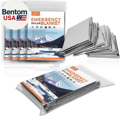 4 Pack -Large 82” X 62” Survival Emergency Mylar Thermal Blankets, Thermal Survi