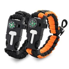 Paracord Bracelets for Men and Women – Adjustable Survival Black+orange