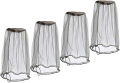 4 Pack Mosquito Head Net Face Mesh Head Cover for Outdoor Hat Jungle Fishing