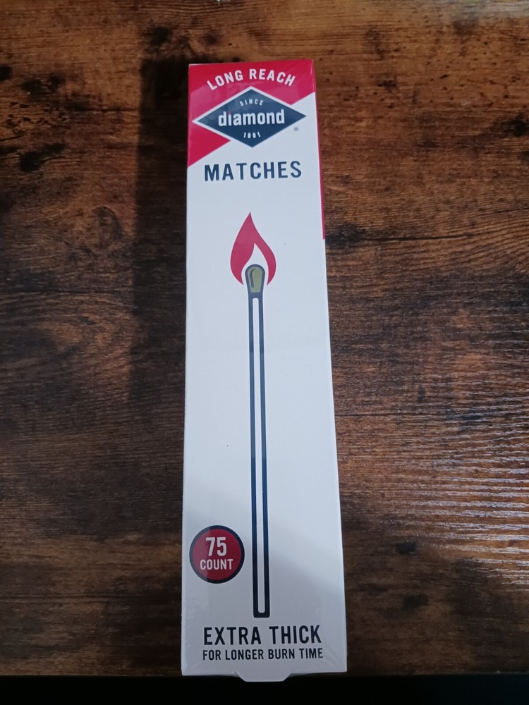 Diamond Extra Long Reach Matches Large Strike On Box Firestarter 75 Count