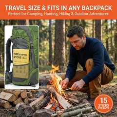 Natural Fire Starter Sticks: Quick Start Starters for Grills 15 Sticks