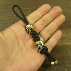 Brass “Skull” knife Lanyard Bead Paracord beads crafted for EDC gear XLH086B