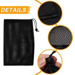 SBYURE 10Pcs Nylon Mesh Drawstring Bag,8 x 11.4 Inch 8 x inches, Black